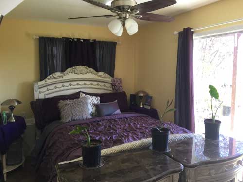 Lilac Room bed and nightstands